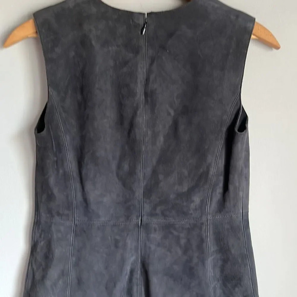 NEW Vince Suede goat leather V Neck Shift Dress - Picture 10 of 14